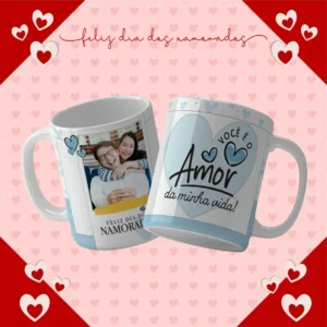 Pacote Designs Editáveis Amor em Caneca, Almofada e Azulejo