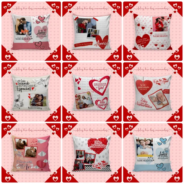Pacote Designs Editáveis Amor em Caneca, Almofada e Azulejo