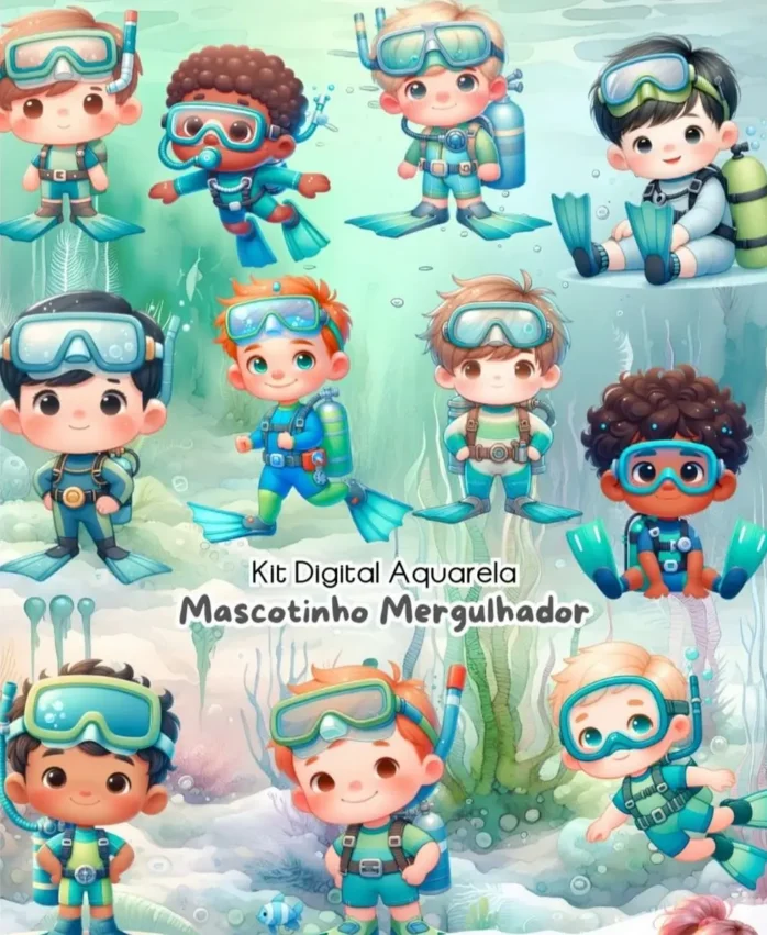 Pacote Digital de Imagens para Mergulho com Estilo