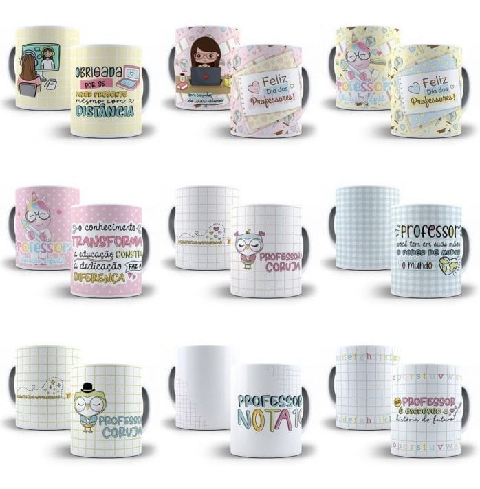 Pacote Estampas Sublimação Caneca Dia Dos Professores Corel