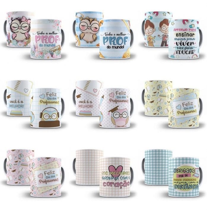 Pacote Estampas Sublimação Caneca Dia Dos Professores Corel