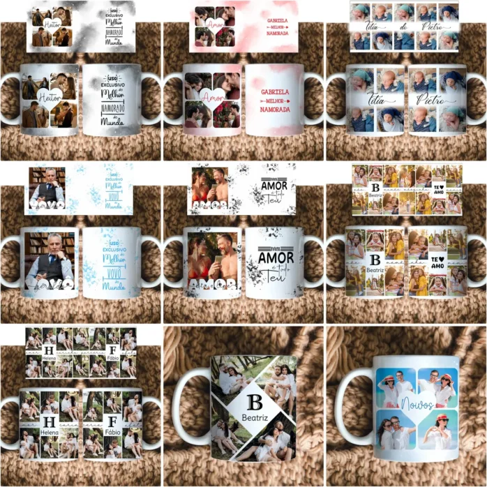 Pacote Exclusivo de Artes para Caneca com Espaço para Foto