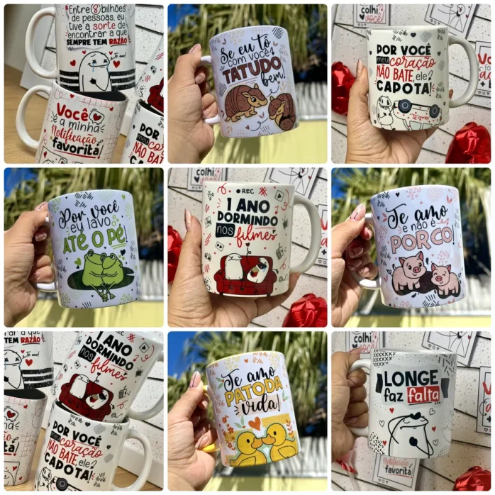 Pacote Premium de Artes para Sublimação em Canecas - Amoroso