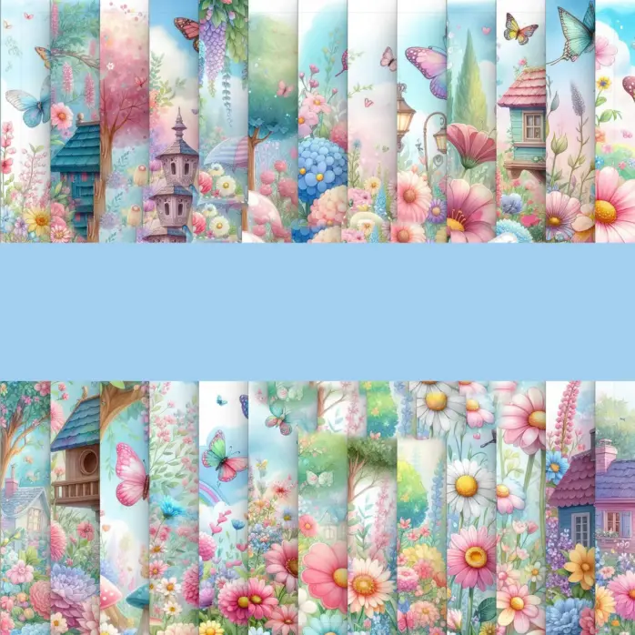 Papeis Digitais Borboletas Fundos Jardim Png Personalizados