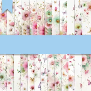 Papeis Digitais Floral Borboletas Png Kit Design Sublimacao