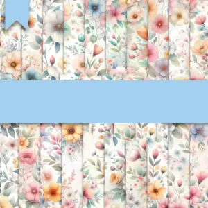 Papeis Digitais Fundos Floral Pastel Png Para Sublimacao 6