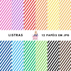 Papéis Digitais Listras - Jpg 20 Papéis Digitais Listras - Jpg