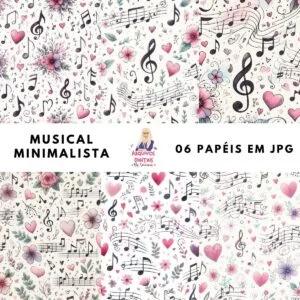 Papéis Digitais Musical Minimalista - Jpeg 12 Papéis Digitais Musical Minimalista - Jpeg