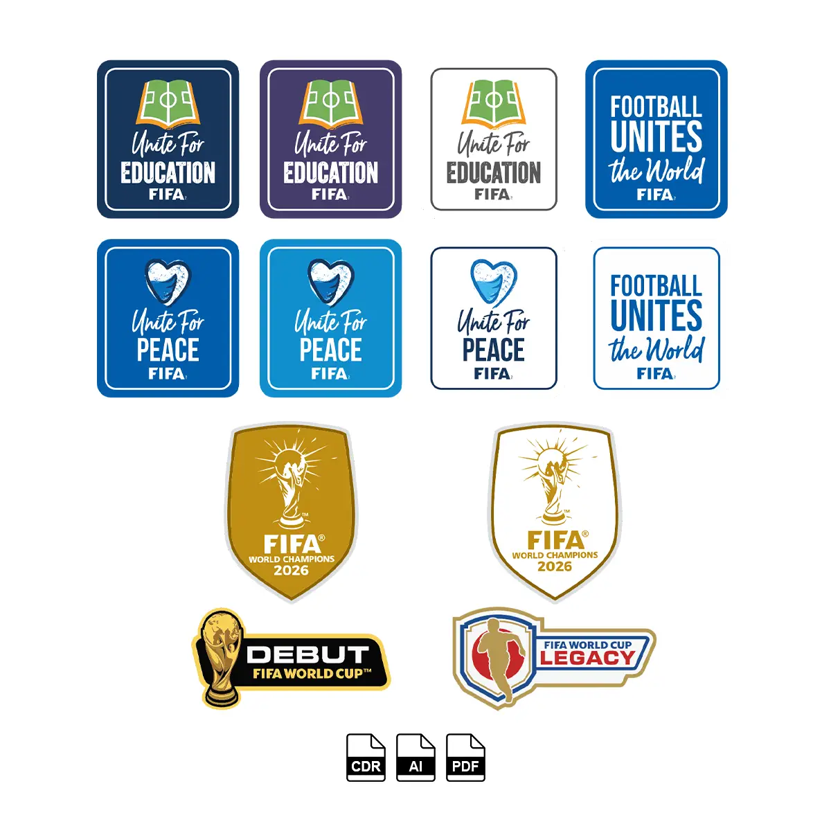 Patches da Copa do Mundo 2026 Vetorizados Corel Illustrator 3 Patches da Copa do Mundo 2026 Vetorizados Corel Illustrator