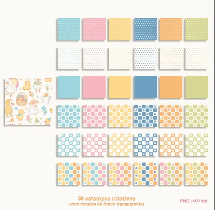 Patinhos Em Aquarela Kit Digital Png Scrapbooking E Crafts 8