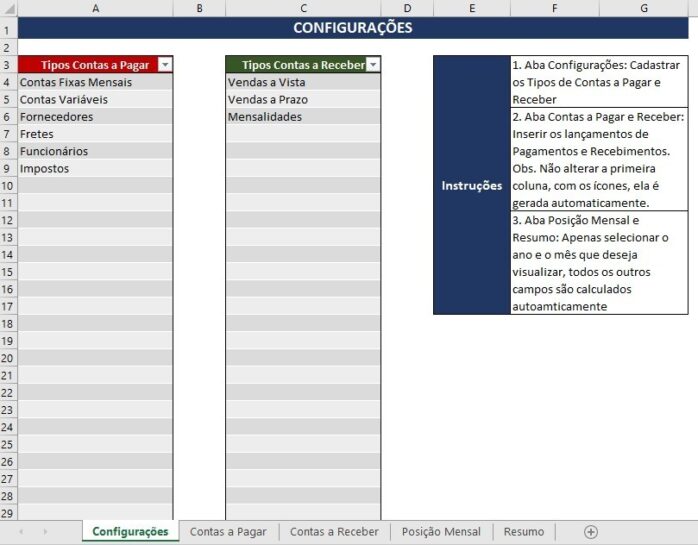 Planilha Contas A Pagar E Receber Em Excel Simples E Prática