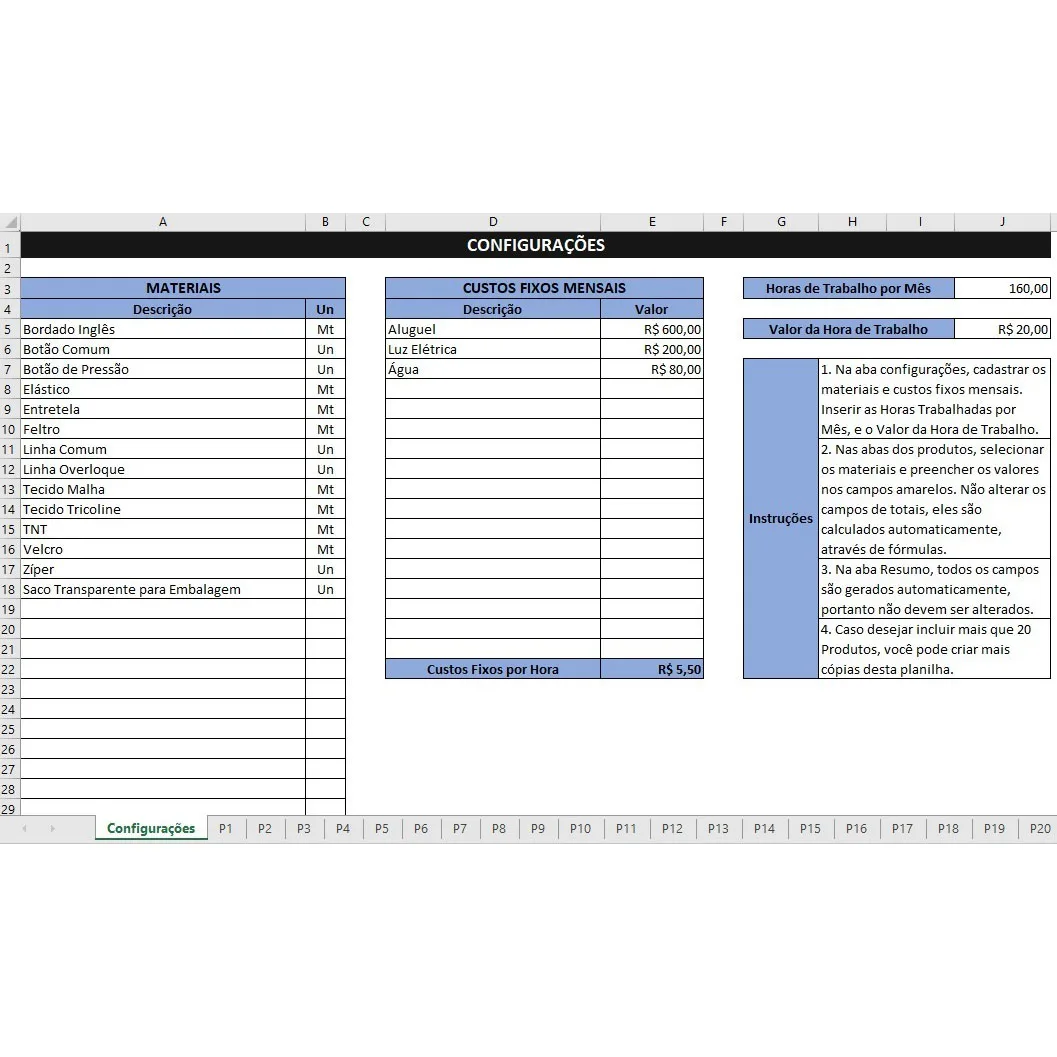 Planilha Precificação Produtos Com Cálculo de Materiais 2 Planilha Precificação Produtos Com Cálculo de Materiais