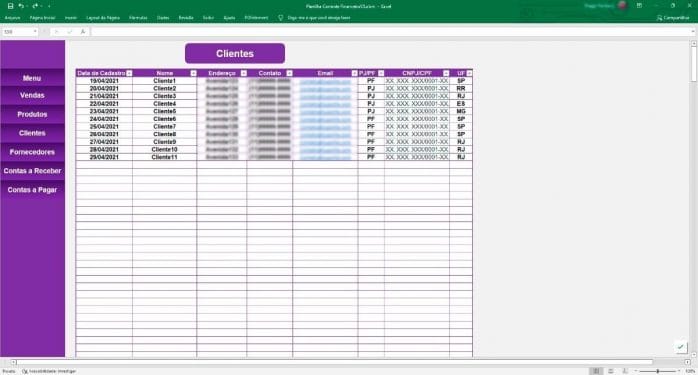 Planilha Simples Controle Estoque Financeiro Vendas Clientes