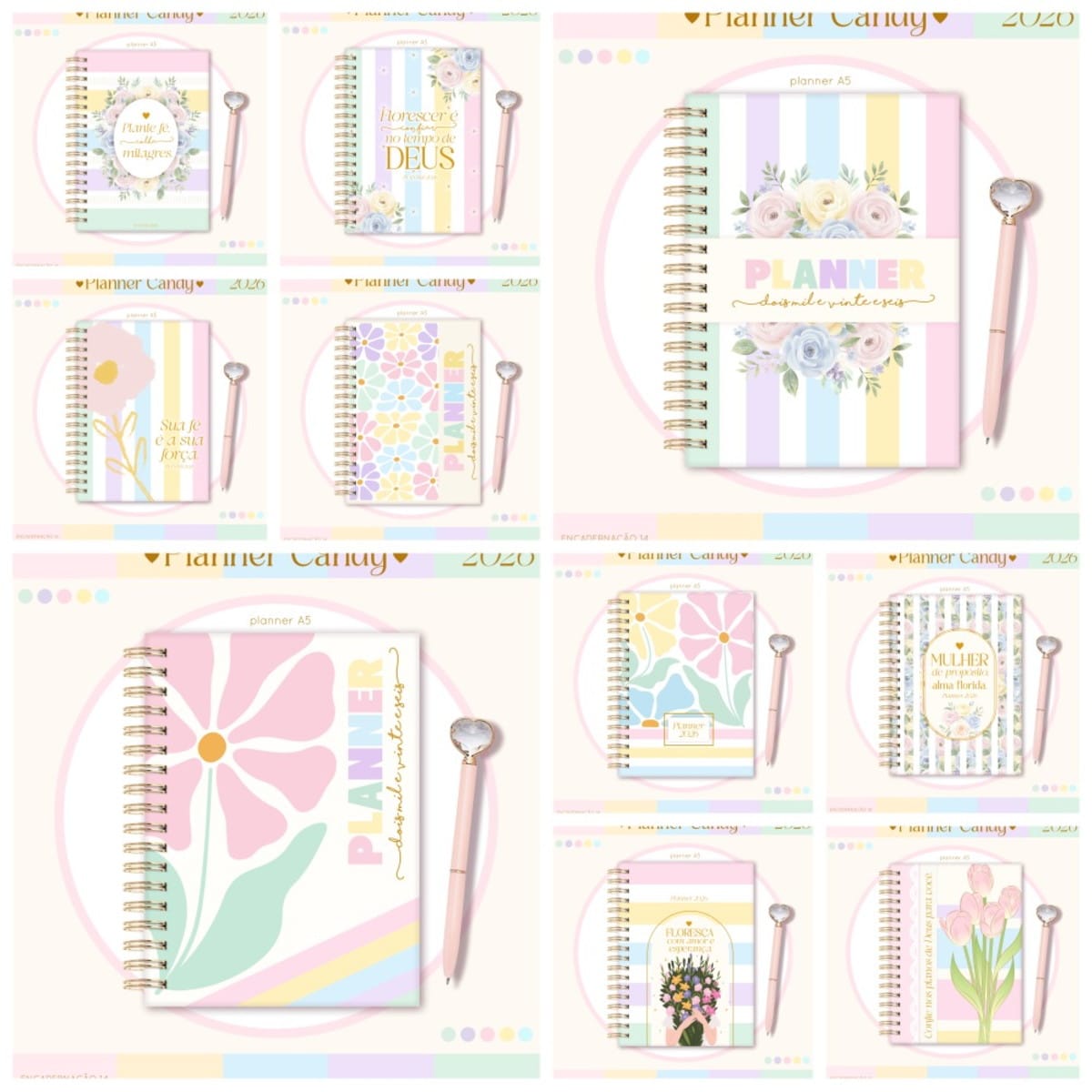 Kit Digital Planner Candy A5 2026 para Personalizar 1 Kit Digital Planner Candy A5 2026 para Personalizar