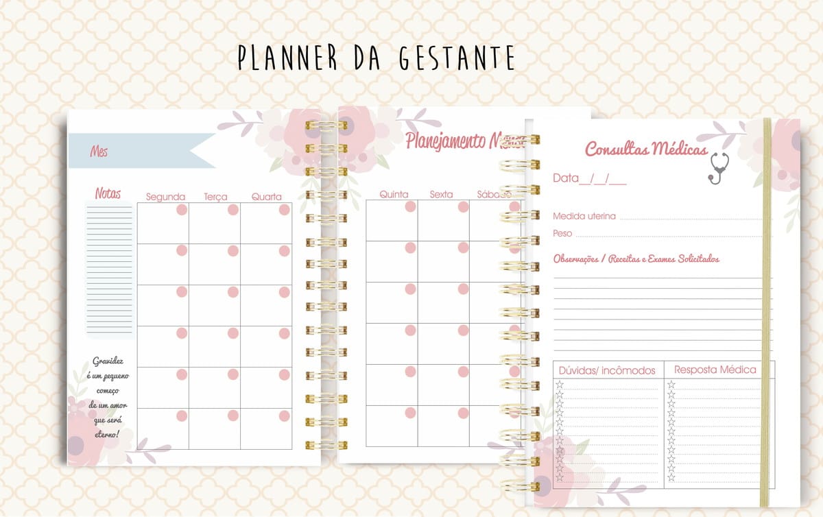 Planner da Gestante Digital com 145 Paginas para Imprimir 4 Planner da Gestante Digital com 145 Paginas para Imprimir - Imagem 4