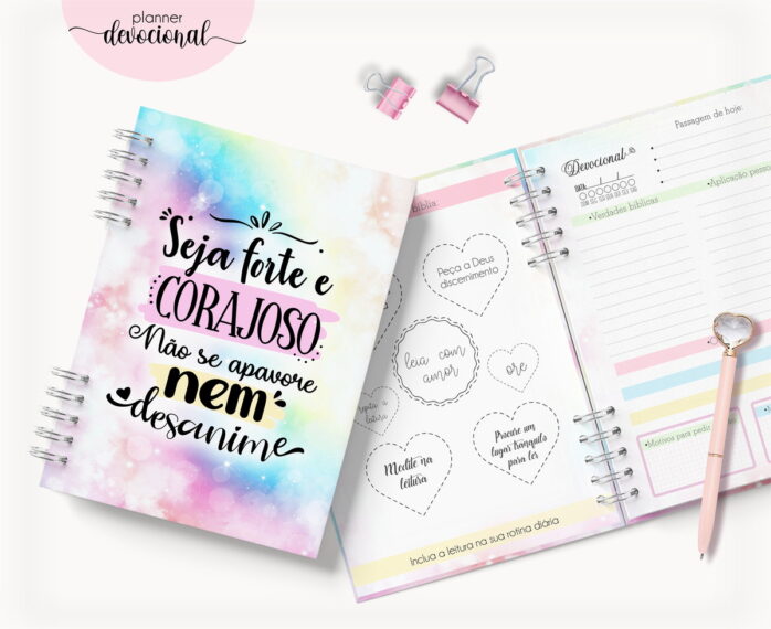 Planner Devocional "Seja Forte e Corajoso"