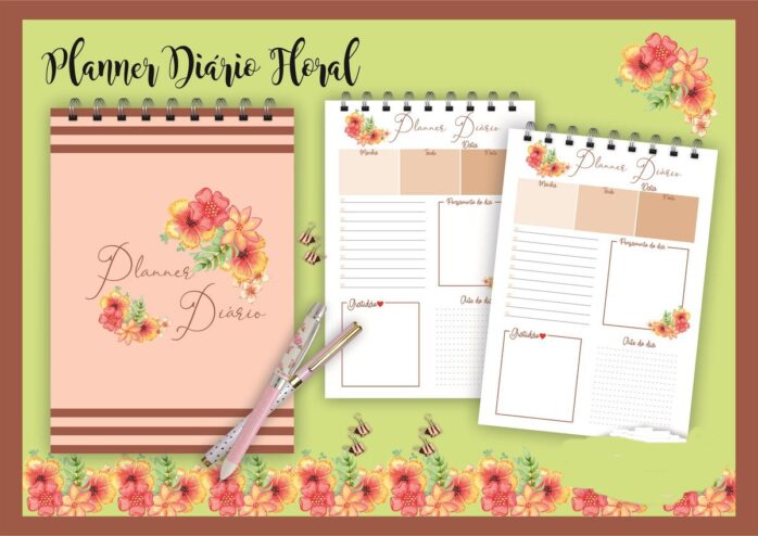 Planner Diário Floral