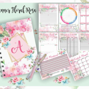 Planner Floral Rosa Digital para Imprimir e Personalizar 11 planner floral rosa arquivo digital
