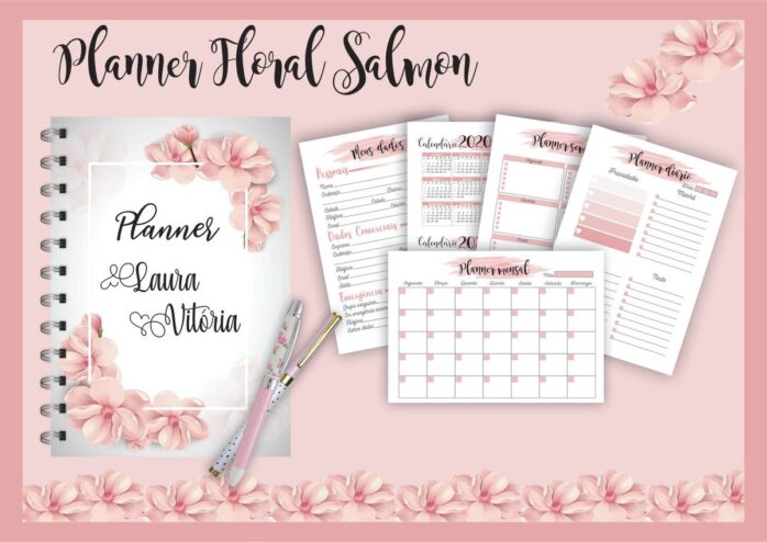 Planner Floral Salmão