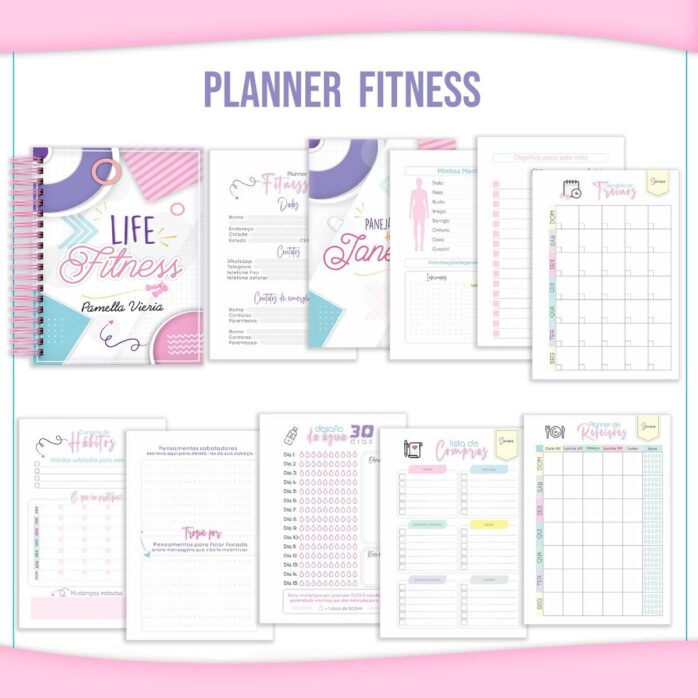 Planner Life Fitness Mulher- Arquivo Digital