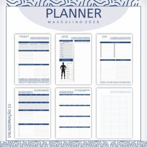 Planner Masculino 2026 Digital para Imprimir e Revender 12 planner masculino 2026 arquivo digital