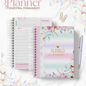 Planner Semestral Digital Floral Vintage para Imprimir 31 planner semestral permanente arquivo digital