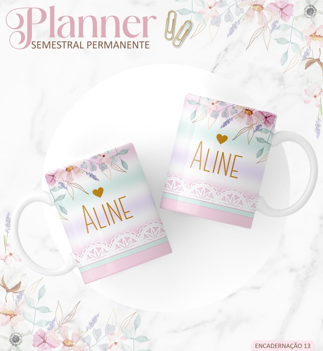 Planner Semestral Digital Floral Vintage para Imprimir 5 Planner Semestral Digital Floral Vintage para Imprimir - Imagem 5