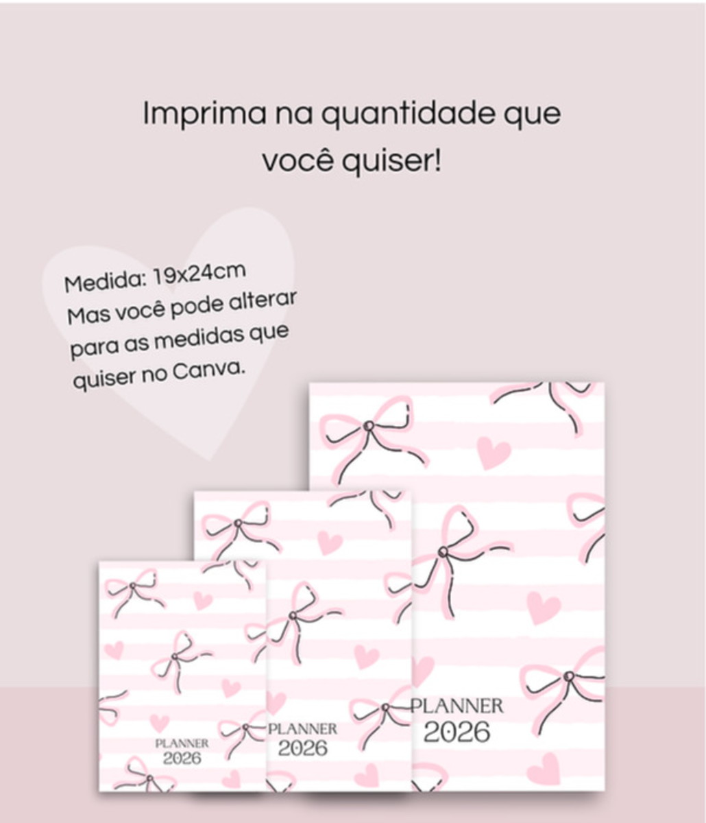 Planner Infantil Lacinhos Editável no Canva para Revenda 4 Planner Infantil Lacinhos Editável no Canva para Revenda - Imagem 4