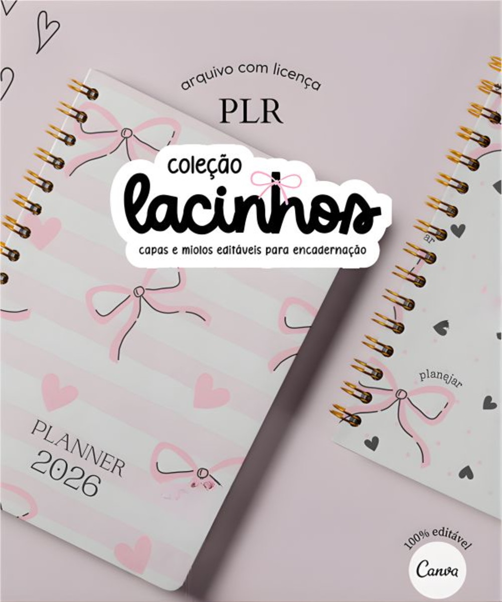 Planner Infantil Lacinhos Editável no Canva para Revenda 1 Planner Infantil Lacinhos Editável no Canva para Revenda