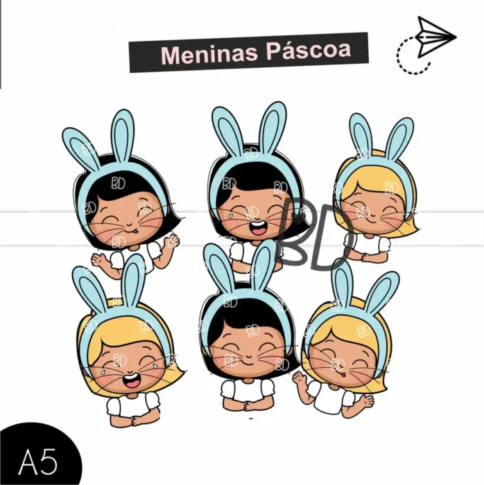 Png Pascoa Personalizado Mascote Infantil Menino E Menina 3