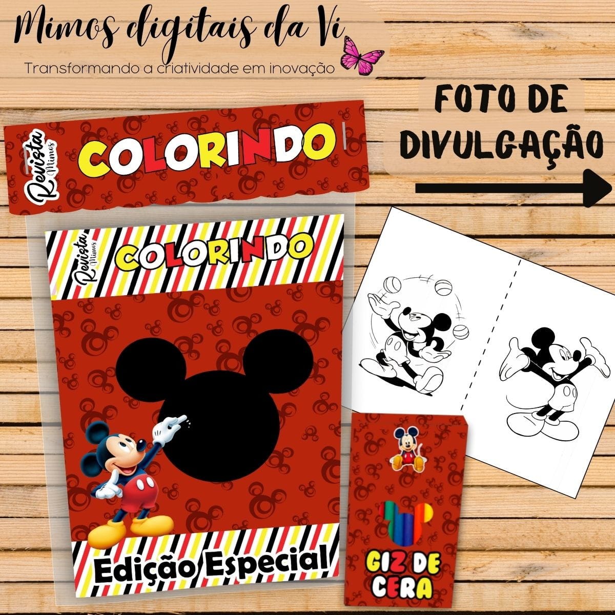 Revistinha do Mickey para Colorir Arquivo Digital 2 Revistinha do Mickey para Colorir Arquivo Digital - Imagem 2