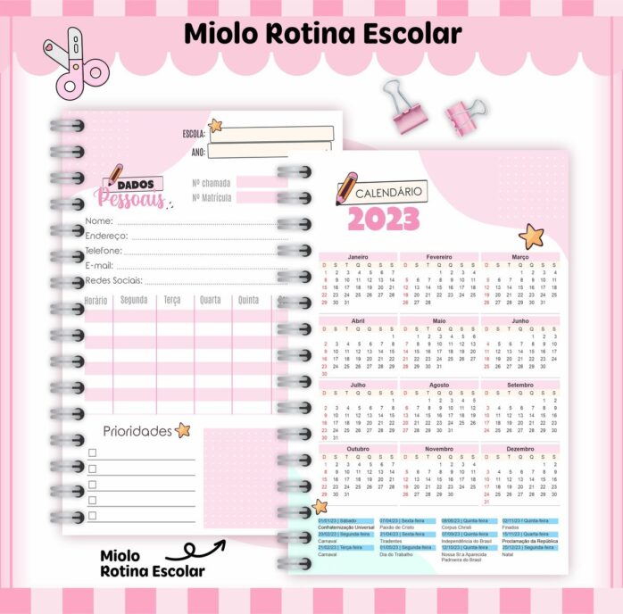 Rotina Escolar Menina