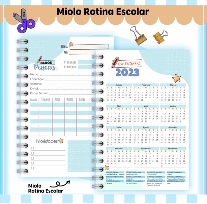 Rotina Escolar Menino