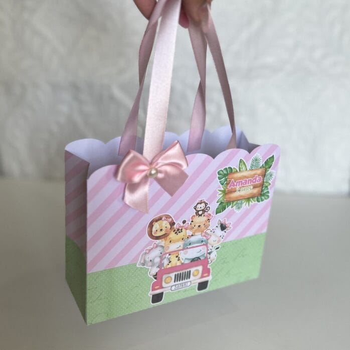 Sacolinha Infantil Safari Rosa