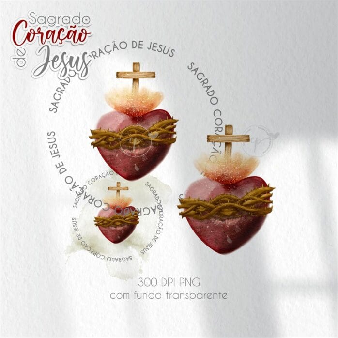 Sagrado Coração de Jesus: Kit Digital Santinhos