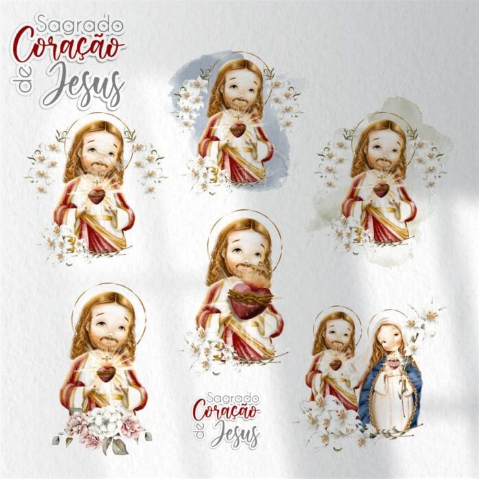 Sagrado Coração de Jesus: Kit Digital Santinhos