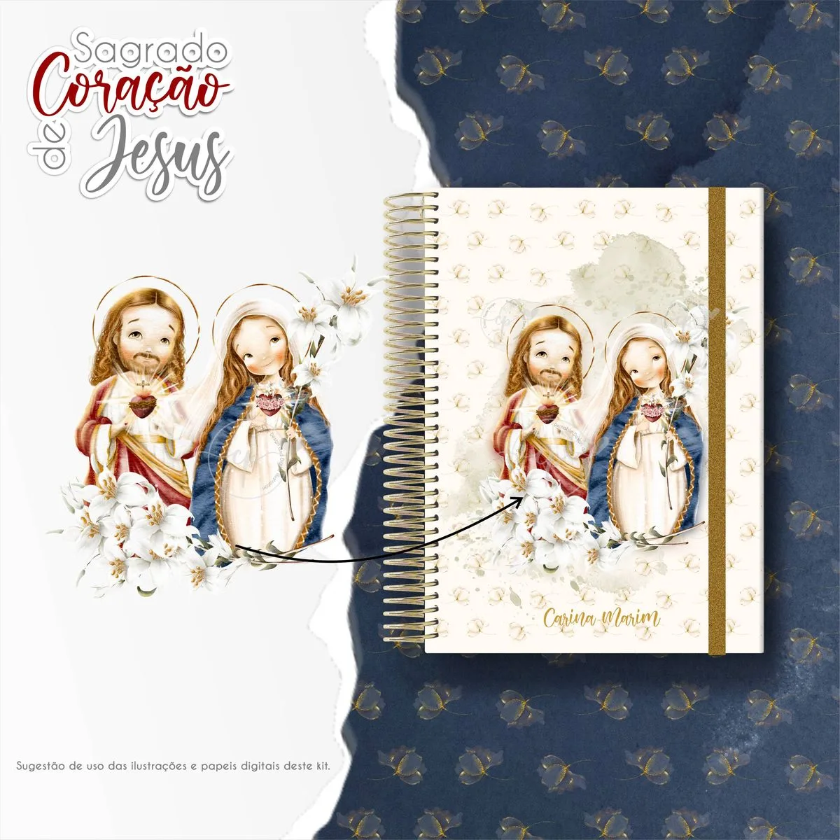 Sagrado Coração de Jesus: Kit Digital Santinhos