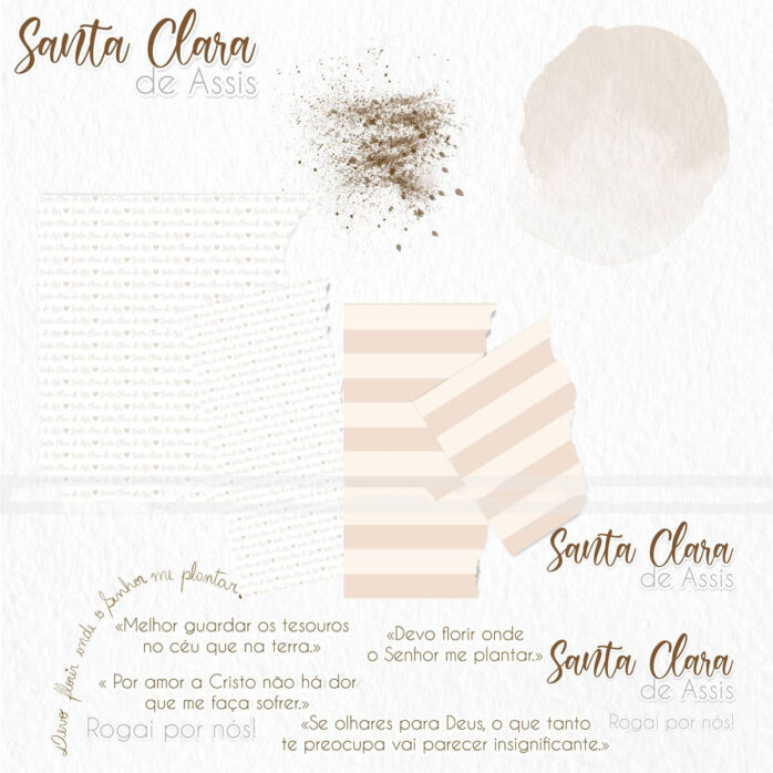 Santa Clara de Assis Kit Digital Imagens e Ilustrações Png