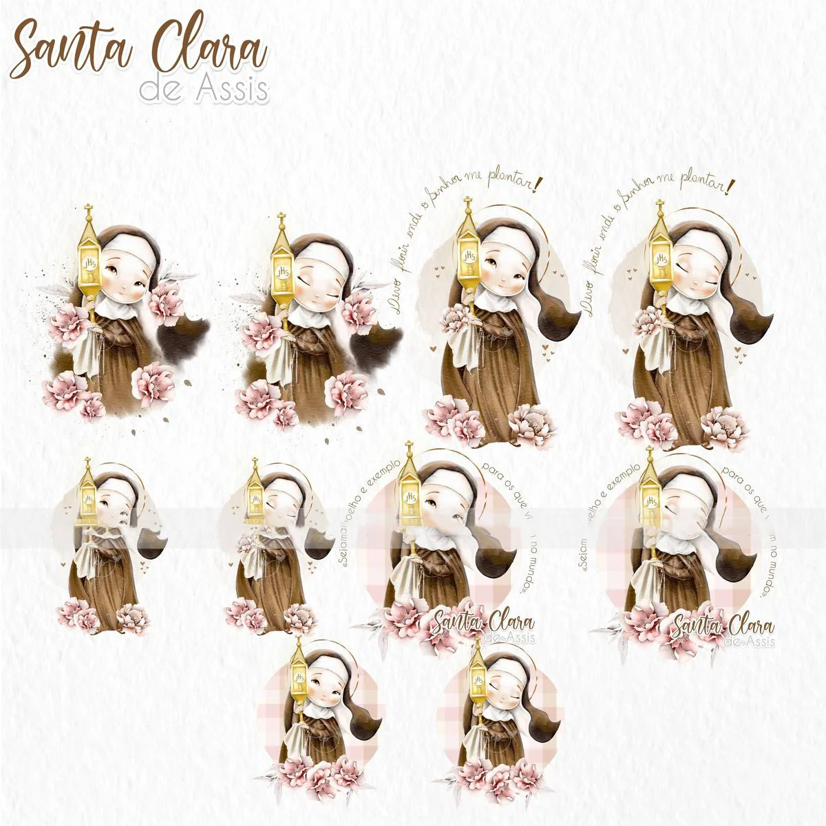 Santa Clara de Assis Kit Digital Imagens e Ilustrações Png 6 Santa Clara de Assis Kit Digital Imagens e Ilustrações Png