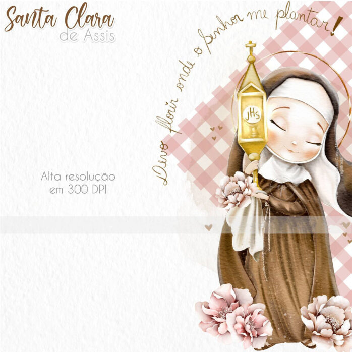 Santa Clara de Assis Kit Digital Imagens e Ilustrações Png