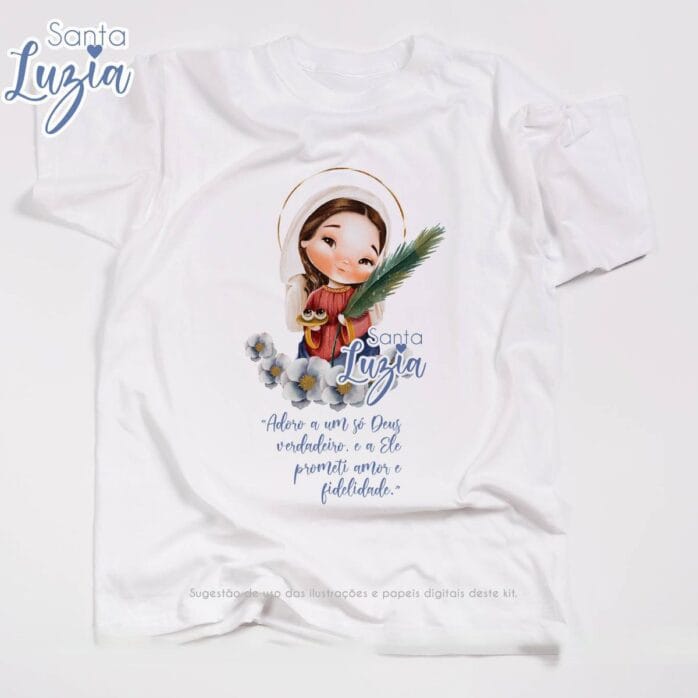 Santa Luzia Kit Digital Santinhos Ilustrações Png Aquarela