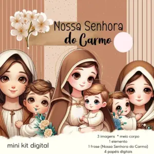 Santinhos Digitais Nossa Senhora do Carmo para Impressao