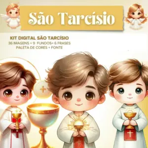Santinhos Personalizados Sao Tarcisio Kit Digital PNG 27 Santinhos Personalizados Sao Tarcisio Kit Digital PNG