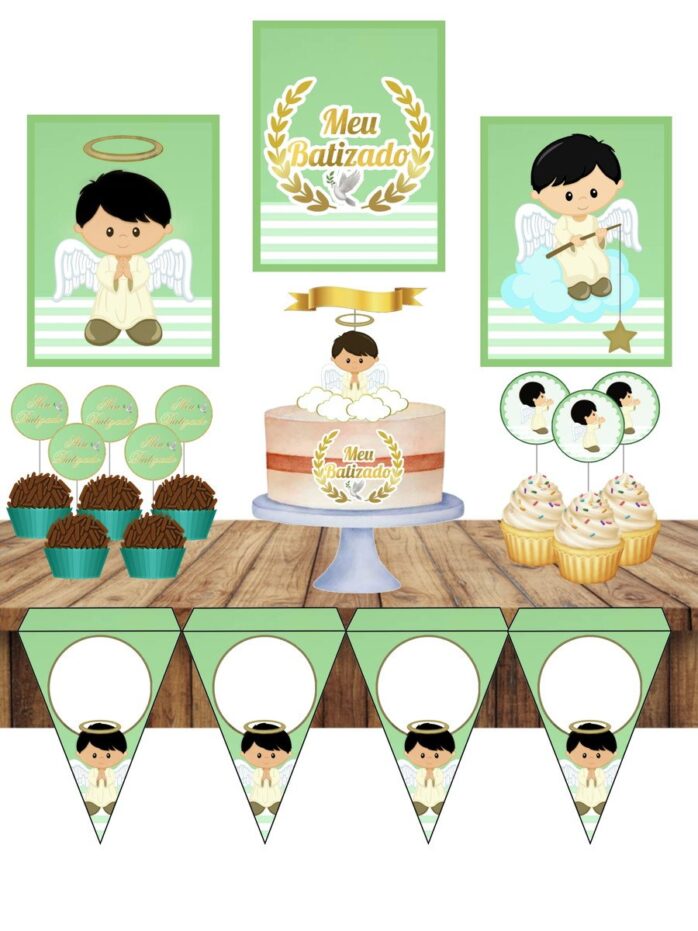 Só um bolinho Batizado Verde