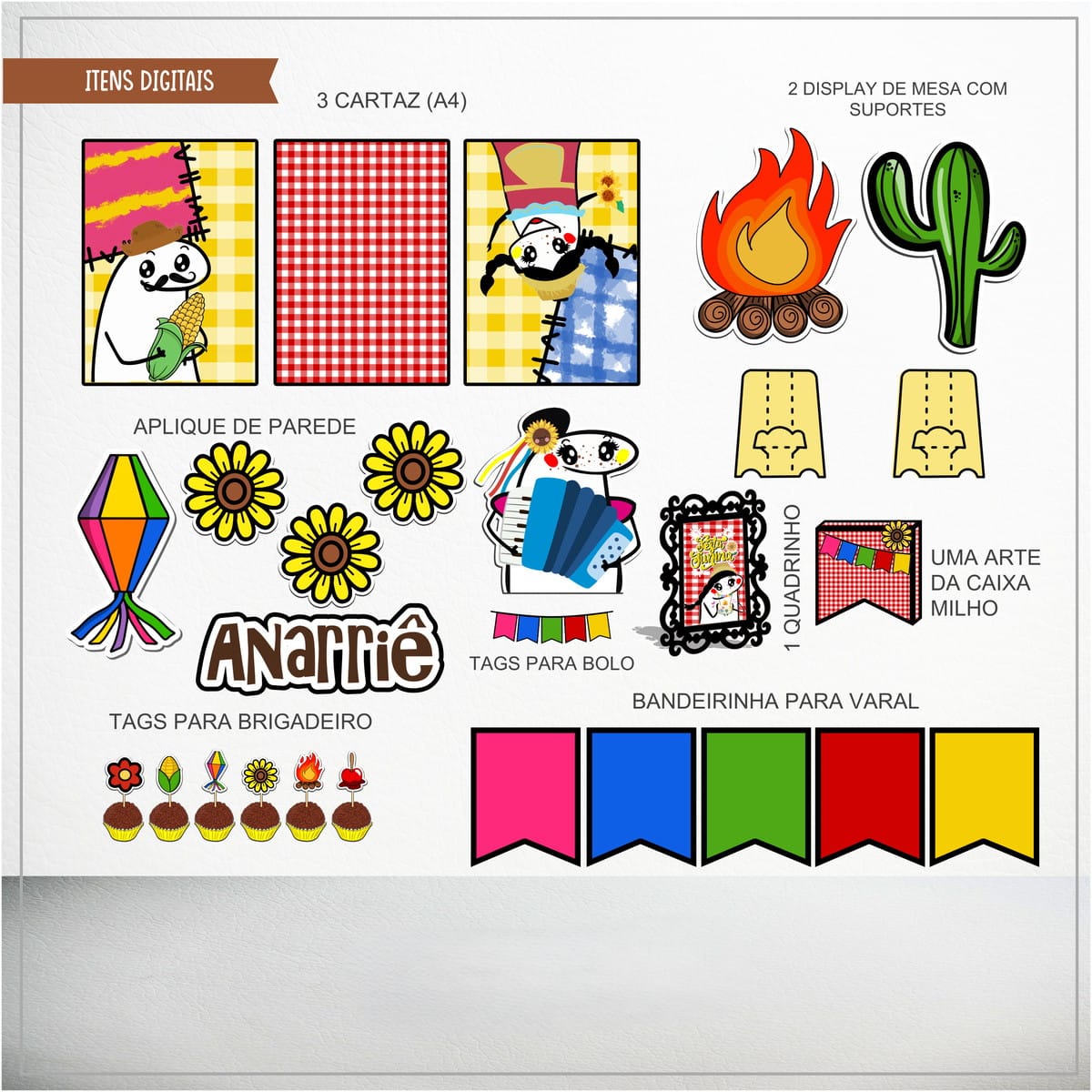 Kit Festa Junina Flork para Lembrancinhas Studio e PDF 2 Kit Festa Junina Flork para Lembrancinhas Studio e PDF - Imagem 2