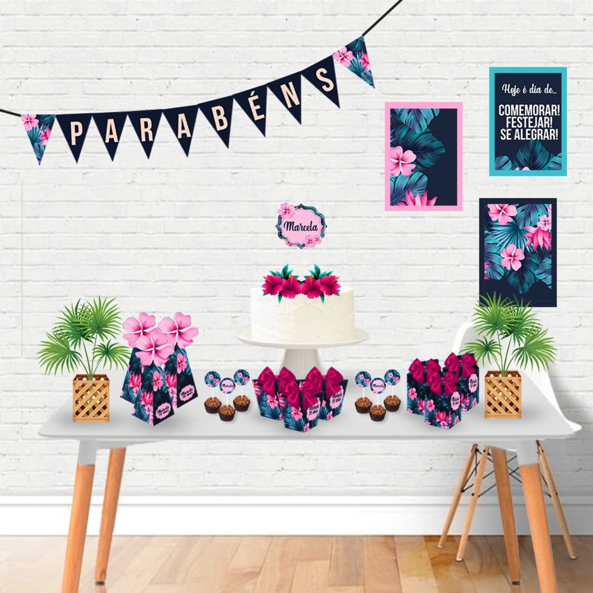 Kit Digital Festa Floral para Imprimir e Personalizar 1 Kit Digital Festa Floral para Imprimir e Personalizar