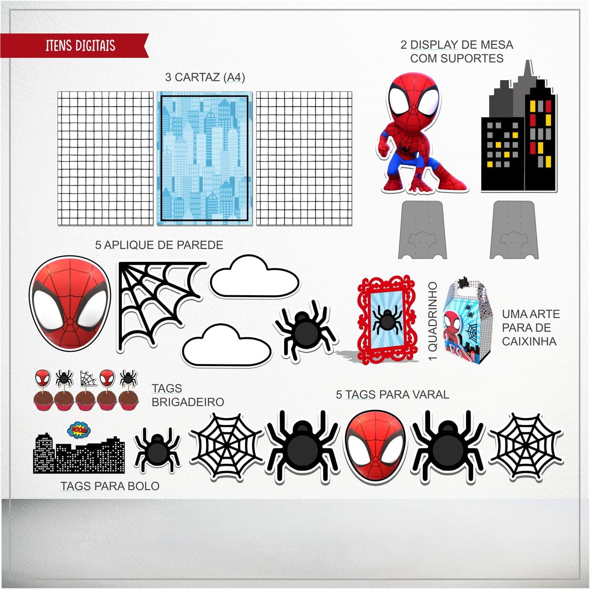 Kit Digital Festa Homem Aranha Studio e PDF 2 Kit Digital Festa Homem Aranha Studio e PDF - Imagem 2