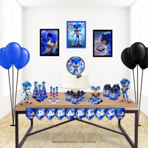 Kit Digital Festa Sonic para Imprimir e Editar 12 so um bolinho sonic arquivo digital