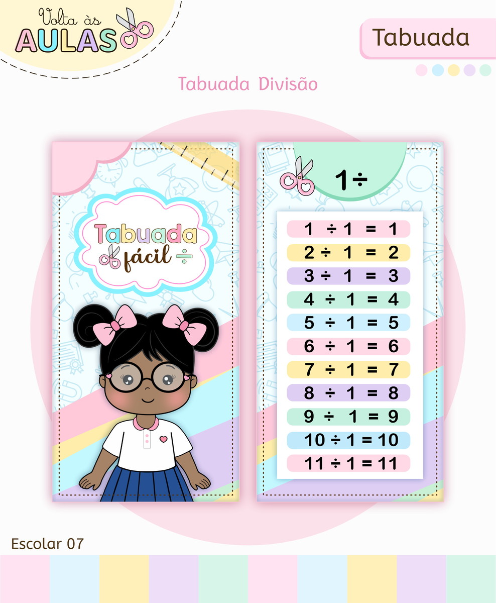 Tabuada Escolar Fácil em Arquivo Digital para Imprimir 2 Tabuada Escolar Fácil em Arquivo Digital para Imprimir - Imagem 2