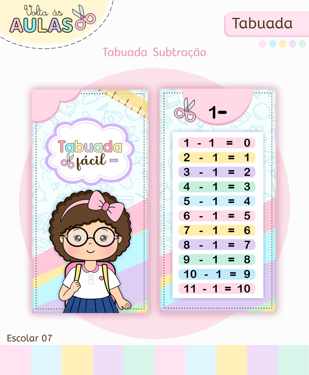 Tabuada Escolar Fácil em Arquivo Digital para Imprimir 5 Tabuada Escolar Fácil em Arquivo Digital para Imprimir - Imagem 5